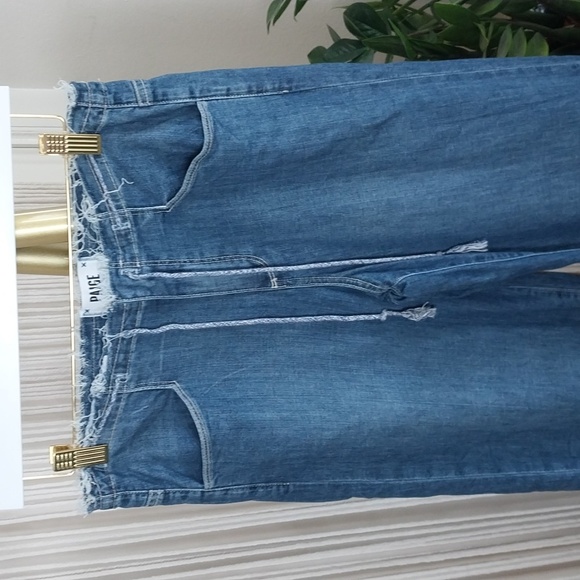 Paige size 25 Chambray wide-leg denim jeans - Picture 2 of 12